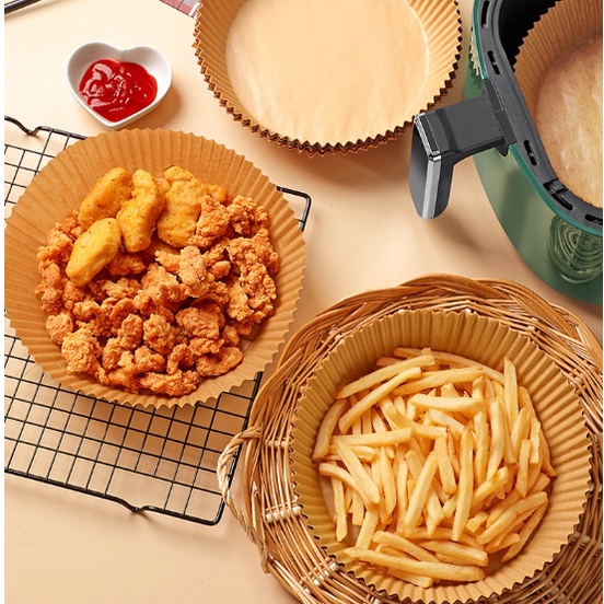 Set 50 Miếng Giấy Lót Nồi Chiên Hình Khuôn Bánh - Giảm Thiểu Tối Đa Dầu Mỡ Bám Vào Nồi Chiên