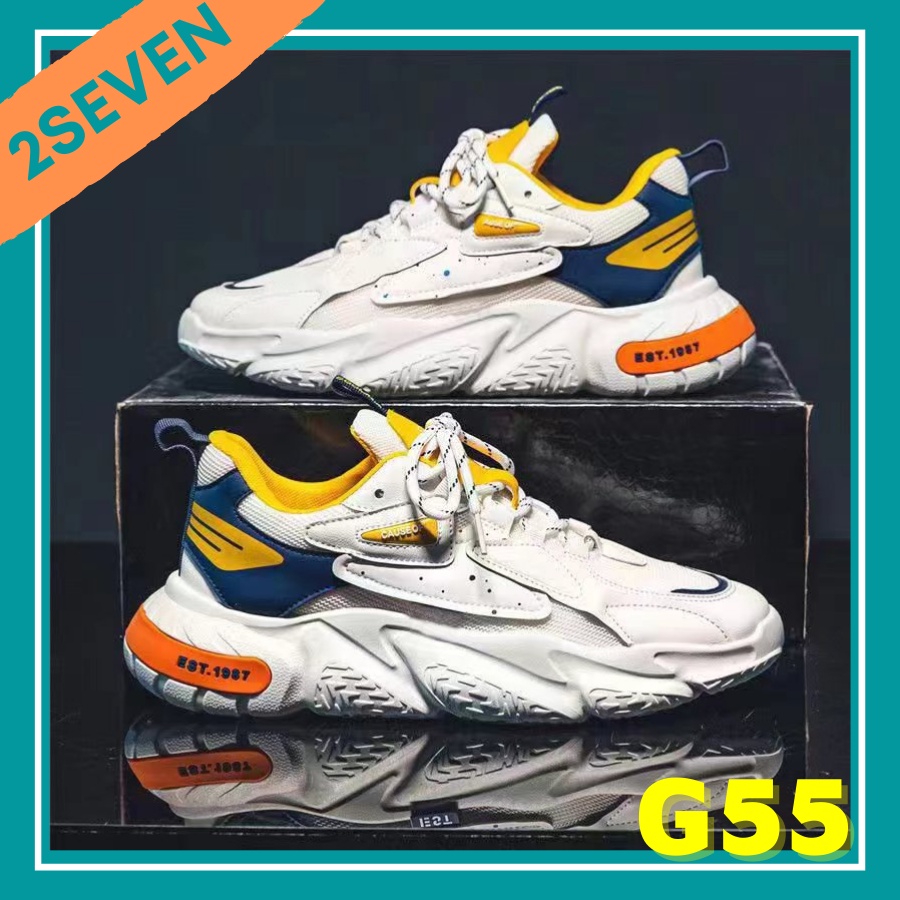 Giày sneaker cổ thấp nam nâng gót hack chiều cao thể thao Hàn Quốc - 2Seven - G55