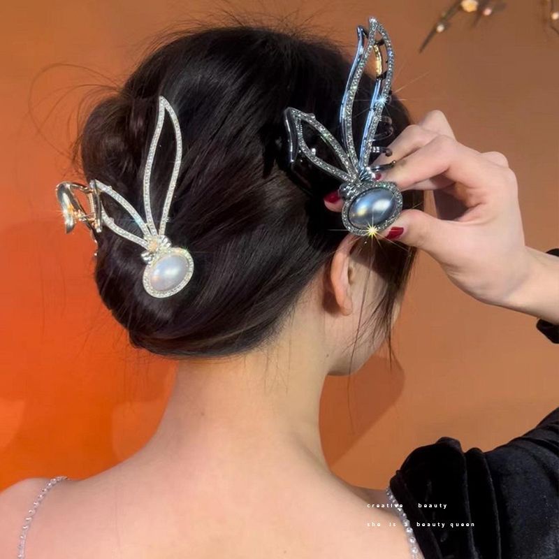 Kẹp Tóc Đính Hạt Hình Thỏ Nhỏ Nhắn Dễ Thương Sang Trọng Nhẹ Nhàng Cho Nữ