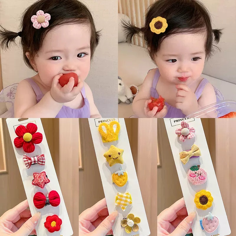 Set 5 Kẹp Tóc Dễ Thương Cho Bé Gái