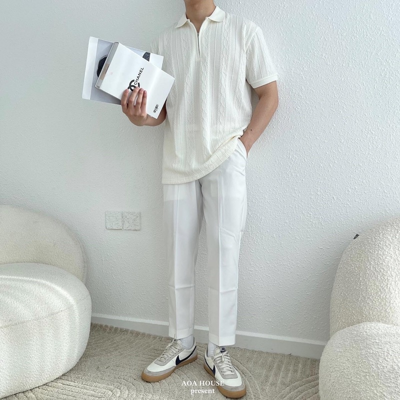 Áo thun Nam Polo cổ bẻ, khoá kéo inox cao cấp không gỉ