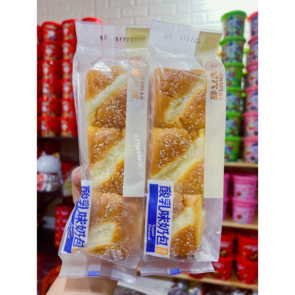 1kg Bánh mì dài vị sữa chua dừa vụn 3 cái 1 túi yogurt flavored túi xanh dương