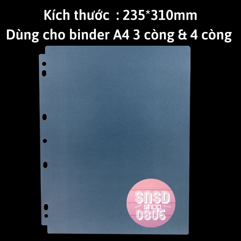 Bìa Sổ Còng A4 A5, Tấm Ngăn Trang, Tấm Ngăn Sheet Card, Bìa Phân Trang, Phân Sheet Card A4 A5