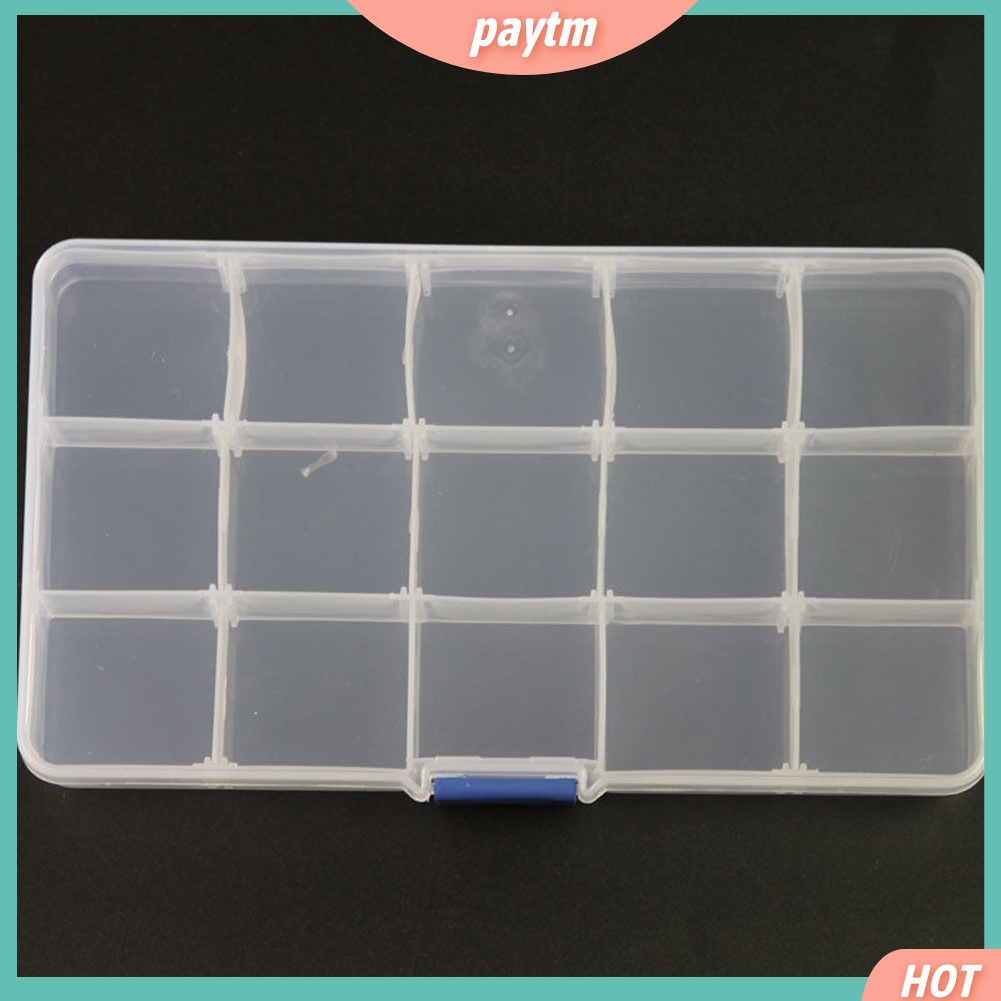 (PTM) Hộp Đựng Thuốc Trang Sức Trong Suốt 15 Ngăn Tháo Rời Được Tiện Lợi