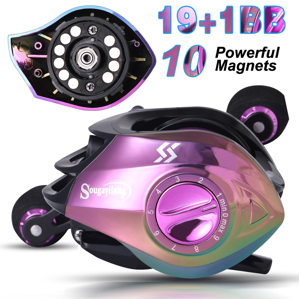 Máy Câu Ngang,7.2:1 Tỷ lệ bánh răng,19+1BB Vòng bi,Cuộn trolling 10kg,Máy Câu Cá Tay Trái Và Tay Phải