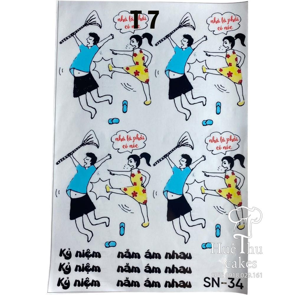 Tấm Decal Trong chủ đề Sinh Nhật, chữ dán tem dán lên bánh trang trí bánh rau câu, xôi hoa tiện lợi