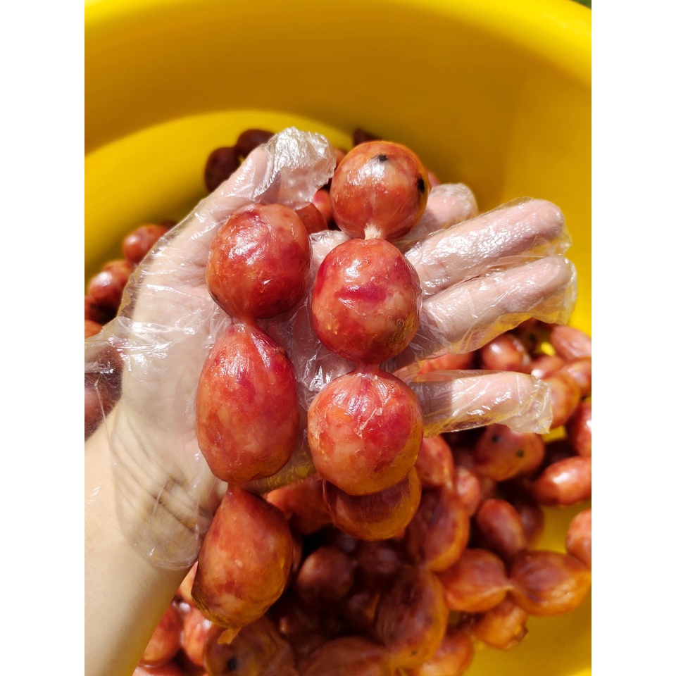 Lạp Xưởng Hồ Lô Mini,lạp xưởng tươi hồ lô mini,lạp sườn Đặc Sản Cai Lậy Nạc 85% ít mỡ chuẩn vị