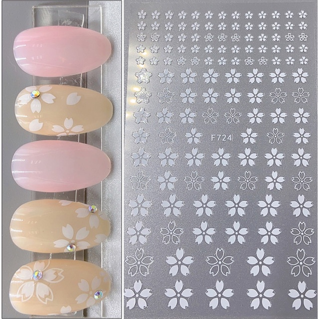 1 Miếng Dán Móng Tay Hình Hoa Anh Đào NLF728-737