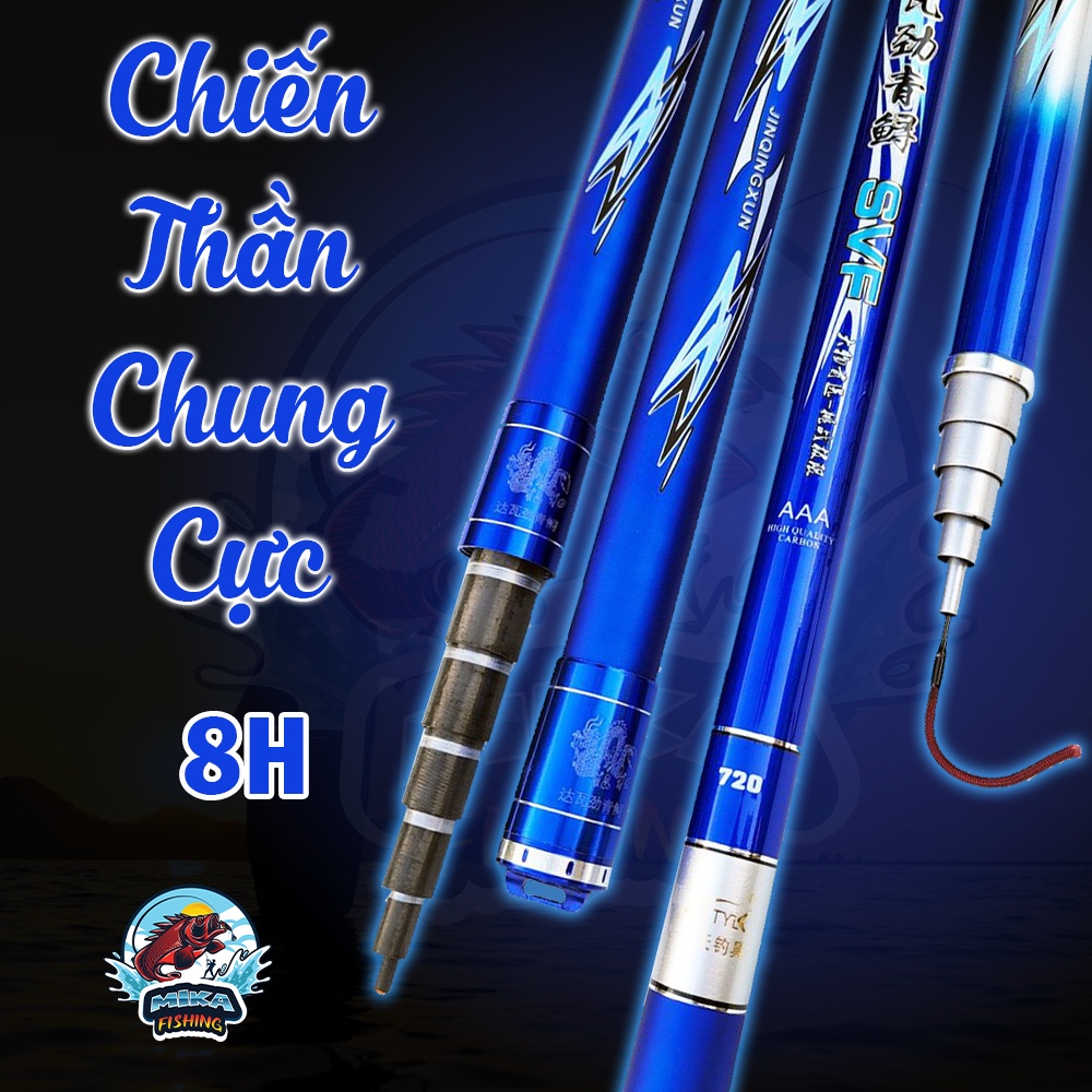 (Tặng ngọn, phao, trục) Cần Câu Tay Chiến Thần Chung Cực, cần 8H, cần Câu Đài, Cần Câu Đơn - Mika fishing
