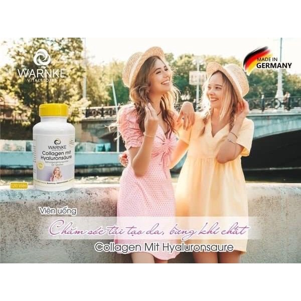 Viên Uống Đẹp Da Collagen Mit Hyaluronsaure Warnke 120 viên