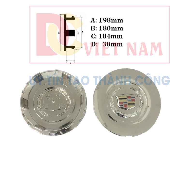 Logo chụp mâm, ốp lazang bánh xe ô tô Cadillac Escalade 2015-2019