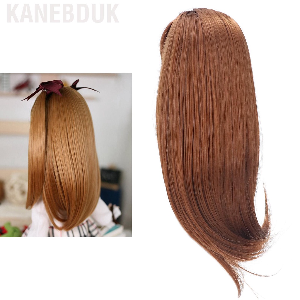 Kanebduk 8in to 9in Doll Hair Wig High Temperature Fiber Mesh Long Curly Replacement for 1/3
