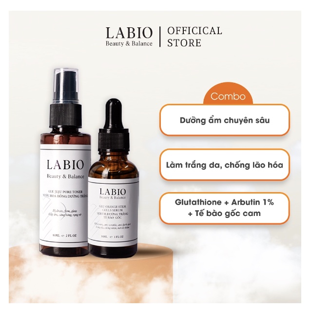 Combo Toner & Serum Dưỡng Trắng, Mờ Thâm Nám, Se Khít Lỗ Chân Lông LABIO Glutathione 5.0 2 Đánh Giá 8 Đã Bán