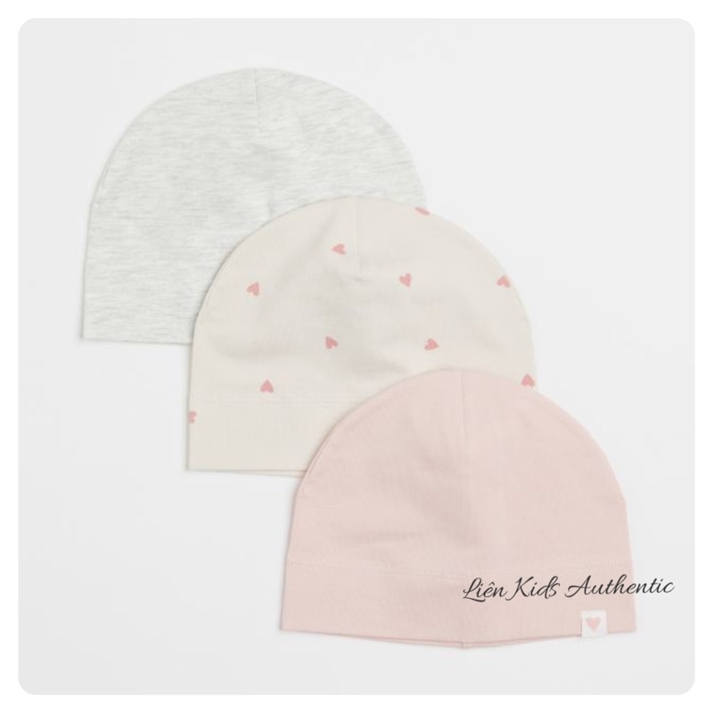Set 3 mũ cotton bé gái
