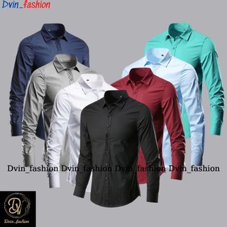 Áo sơ mi dài tay màu , áo sơ mi trơn chất lụa hàn cao cấp mềm mịn , Dvin_fashion