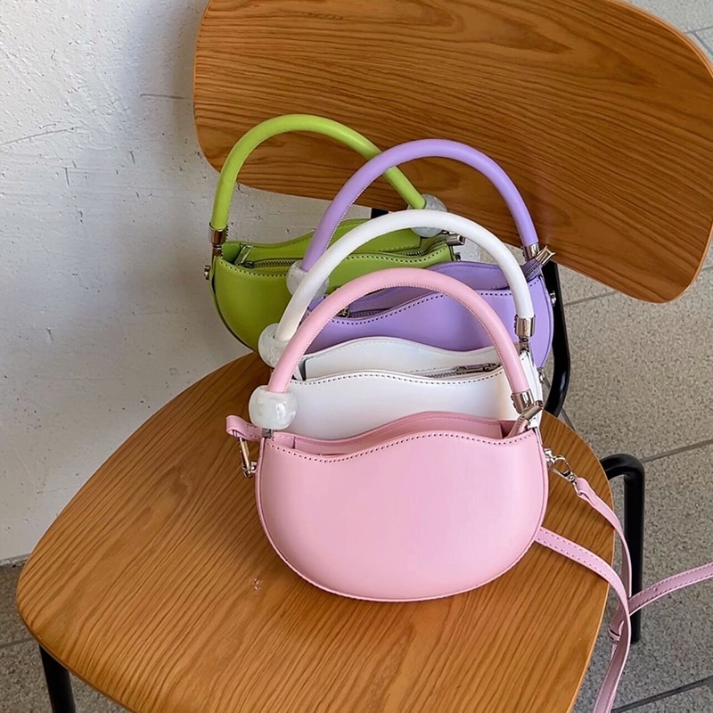 MISCHA Túi Xách Da PU Màu Trơn Thời Trang Cao Cấp