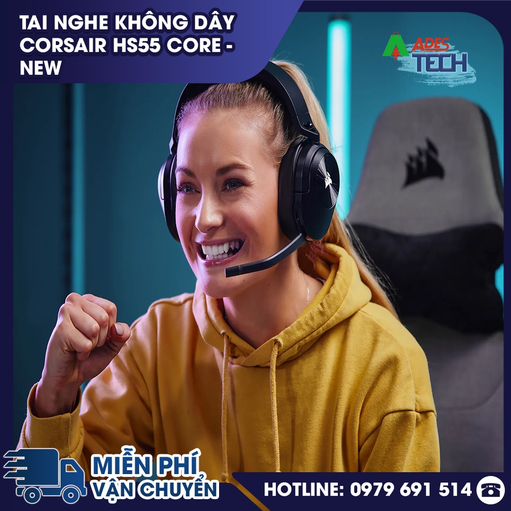 ✔️Tai nghe không dây Corsair HS55 Core - NEW✔️Âm thanh vòm chân thực✔️BẢO HÀNH 24 THÁNG