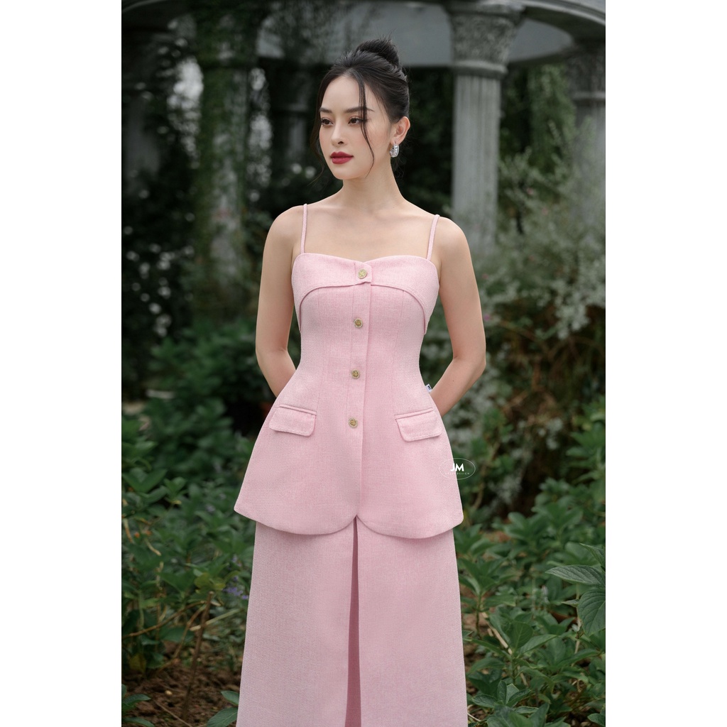 JM Dress Dresgin - Chân váy cài khuy ly súp giữa 4L21.2212TW