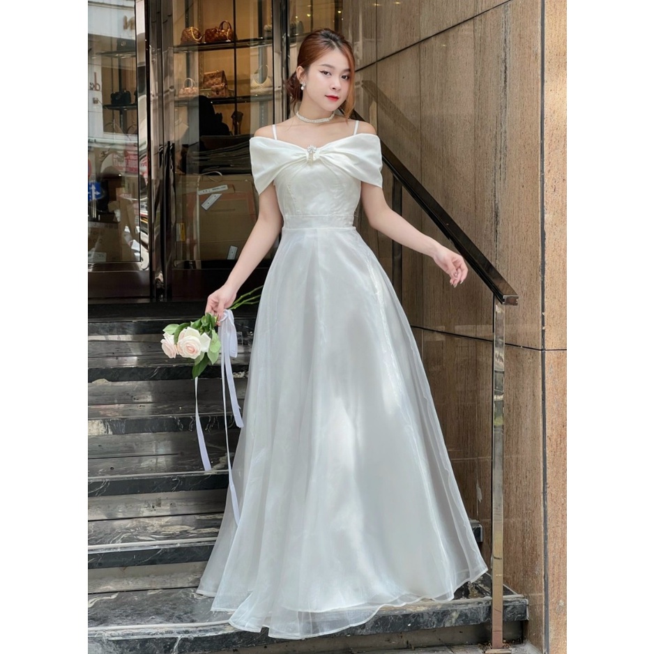 Đầm maxi cô dâu đi tiệc cưới siêu sang - Mua váy dạ hội dáng dài đẹp