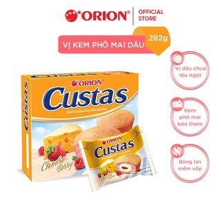 Hộp 12 gói bánh Orion Custas kem phô mai dâu