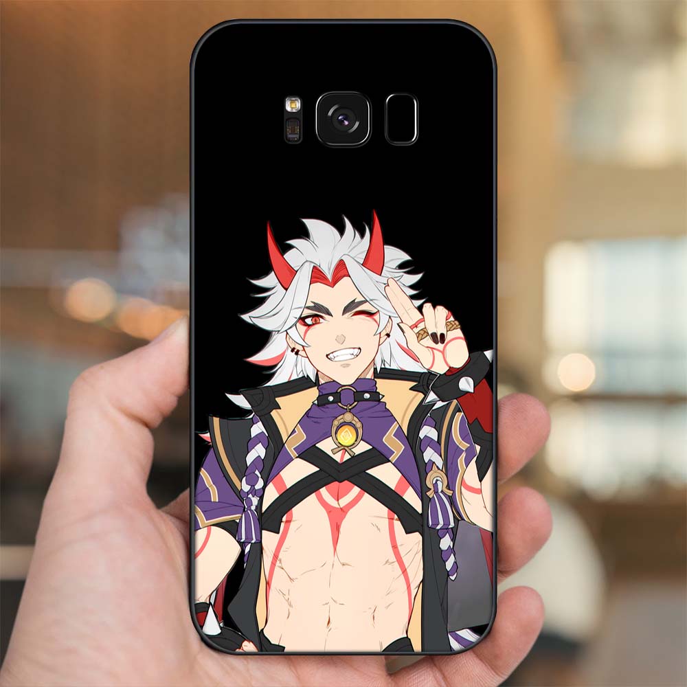 Ốp lưng Samsung S8, S8 Plus viền đen in hình Arataki Itto Genshin Impact