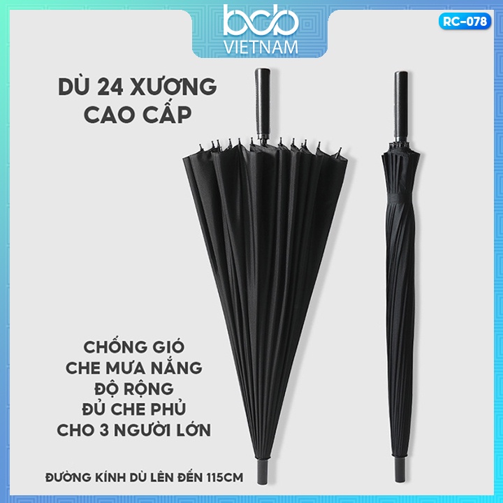 Ô Dù 24 Xương Cao Cấp Dù Doanh Nhân Đi Mưa Đi Nắng Sang Trọng Đẳng Cấp RC-078
