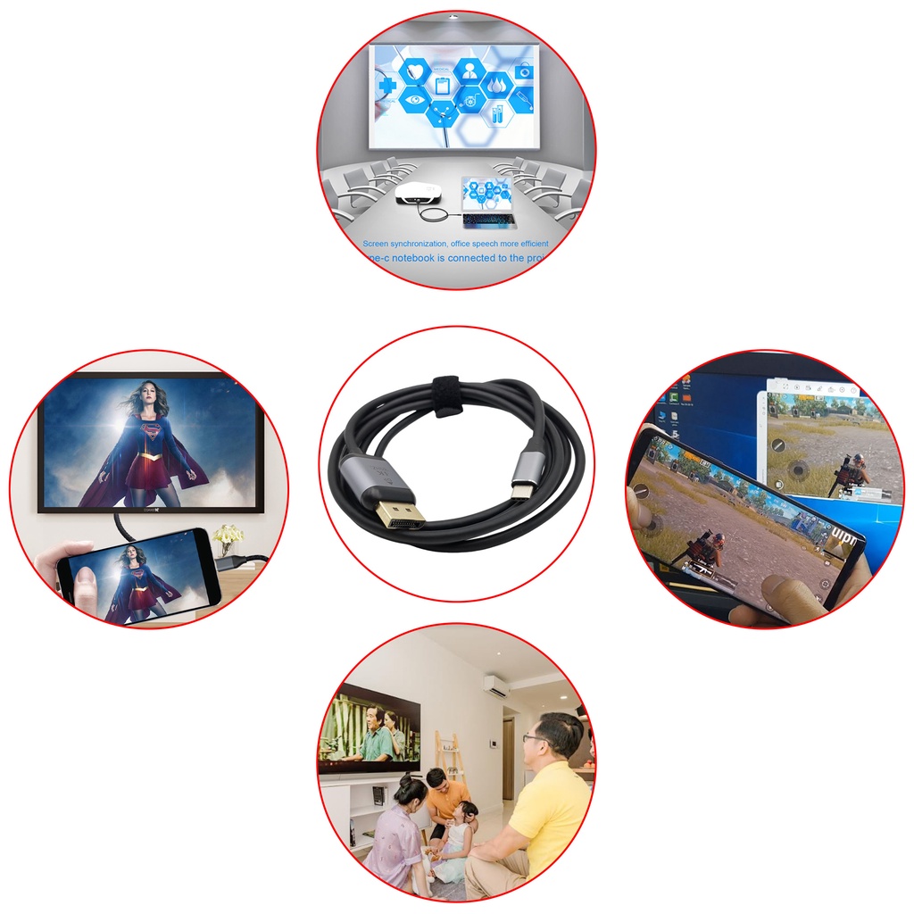 Cáp chuyển USB Type-C sang cổng DP DisplayPort 4K 60Hz 1.8 mét