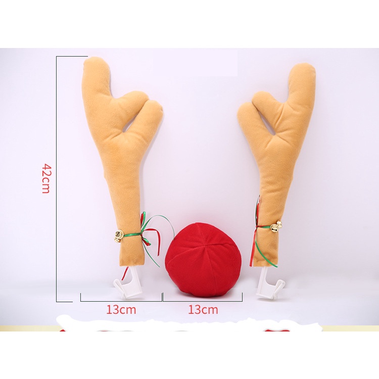 Bộ sừng mũi tuần lộc trang trí xe hơi ô tô mùa Noel - loại đơn giản