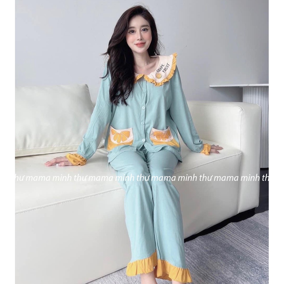 Bộ bầu - bộ sau sinh - chất liệu cotton - kiểu mới thời trang ( Dài - Túi - Múi Cam )