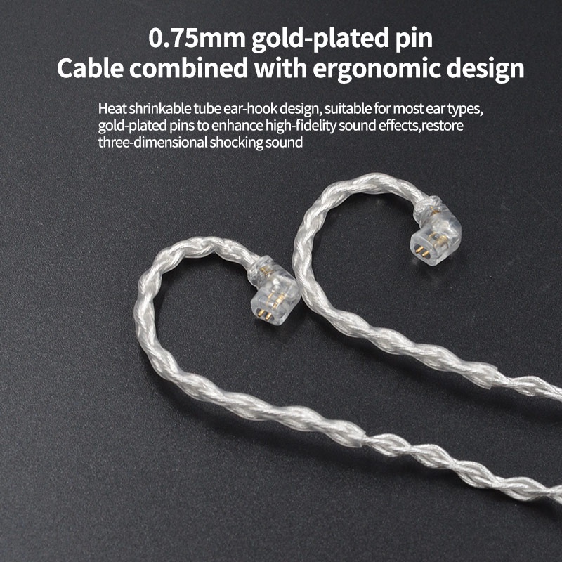 Dây Cáp Tai Nghe KZ 89-7 1064 Lõi 8 Lõi Dày Màu Bạc Cho KZ ZEX Pro DQ6s