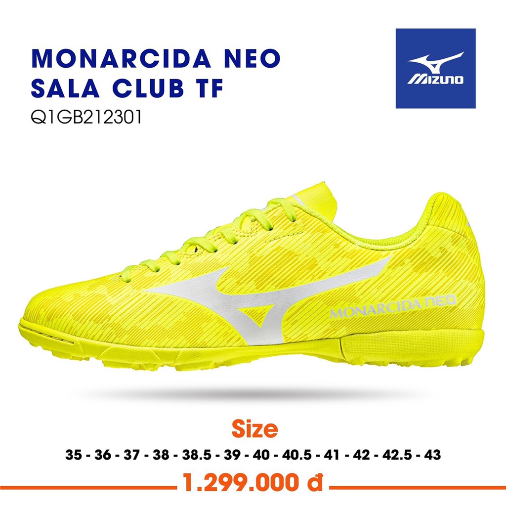 Giày bóng đá Mizuno Neo Sala Club TF Q1GB212301 màu Vàng