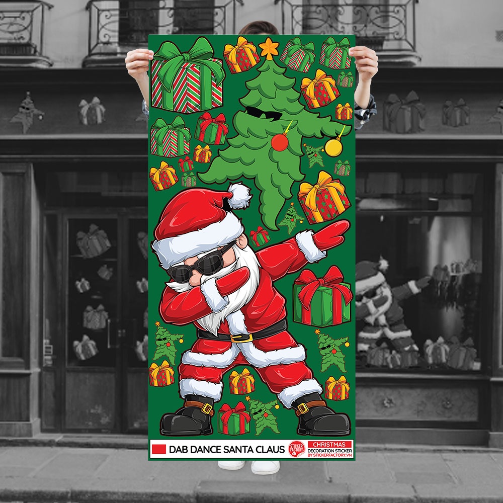 DAB DANCE SANTA CLAUS sticker decal trang trí Noel Giáng Sinh
