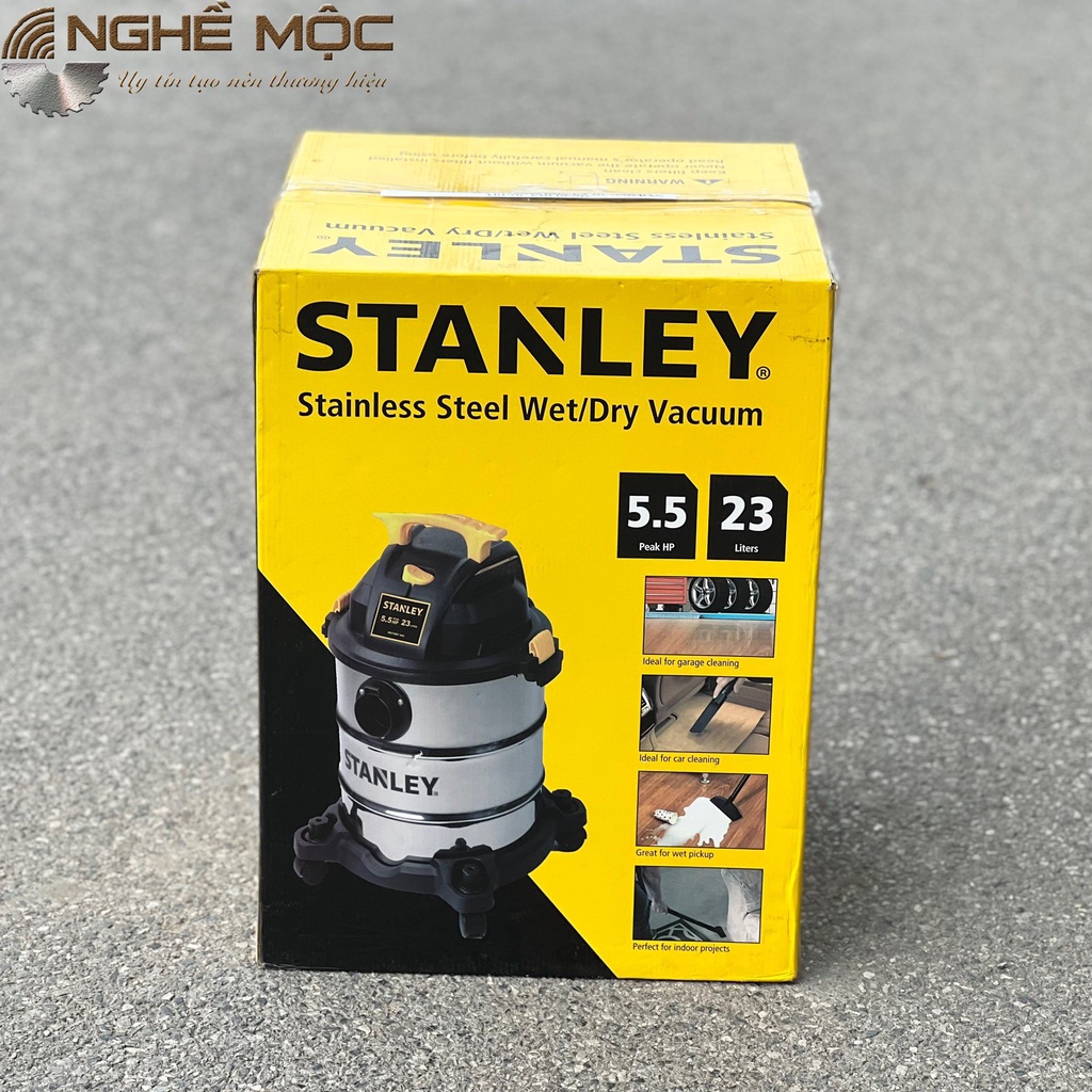 Máy hút bụi công nghiệp khô và ướt Stanley SSL19417-6A vỏ Inox công suất 4000W Chính Hãng