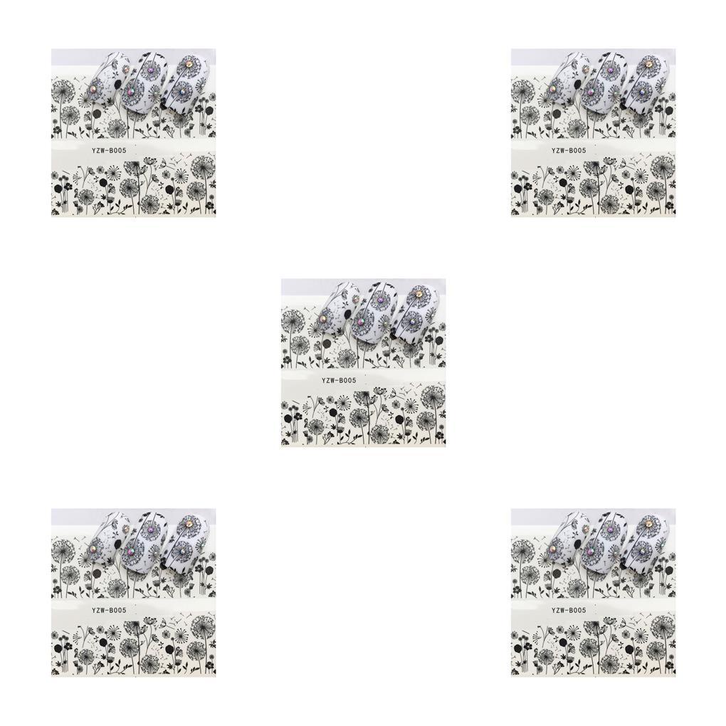 1 / 2 / 3 / 5 Sticker Dán Móng Tay 3D Hình Thú Hoạt Hình