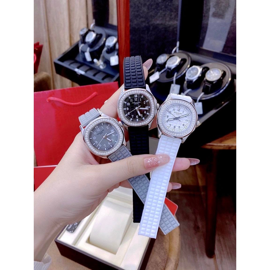 Đồng Hồ Nữ PATEK PHILIPE Aquanaut LADY Niềng đá- thep 316 -34mm- quazt , Chống Nước- Bảo Hành 24 Tháng
