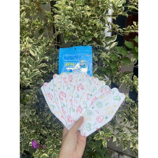 Khẩu trang kf94 trẻ em bisou 3-8 tuổi