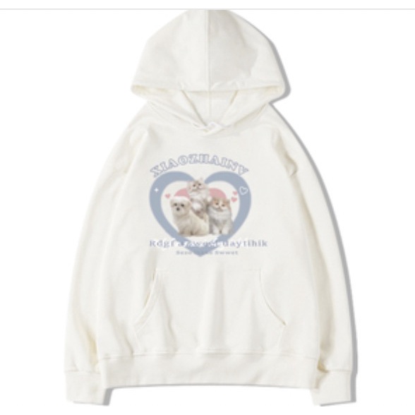 Porozi Áo Hoodie Tay Dài Cổ Chữ V In Họa Tiết Thời Trang Hàn Quốc Cho Nữ