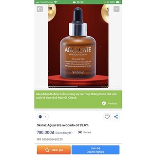 Tinh chất bơ Skinaz Hàn Quốc 30ml
