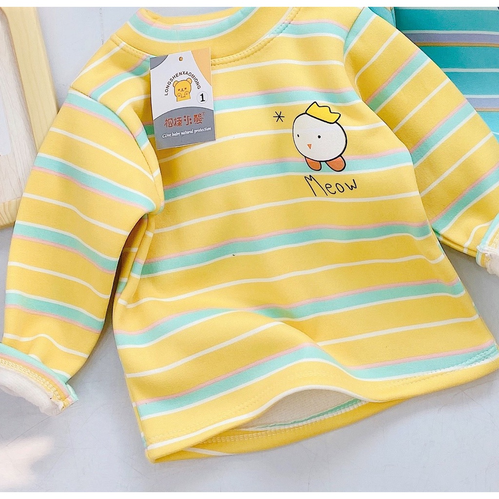 Áo giữ nhiêt zip hàn cổ cao cho bé trai bé gái