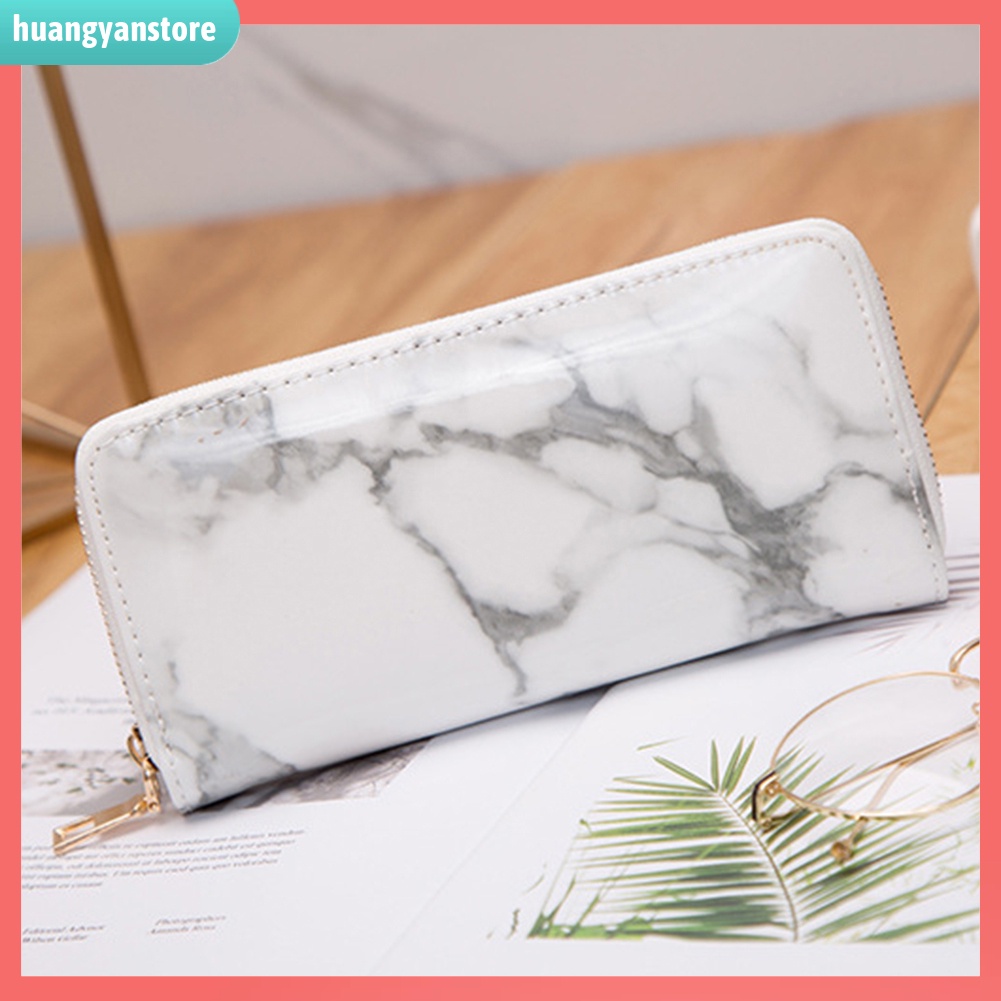 HY/ Ví Nữ Dáng Dài Họa Tiết Đá Cẩm Thạch Thời Trang