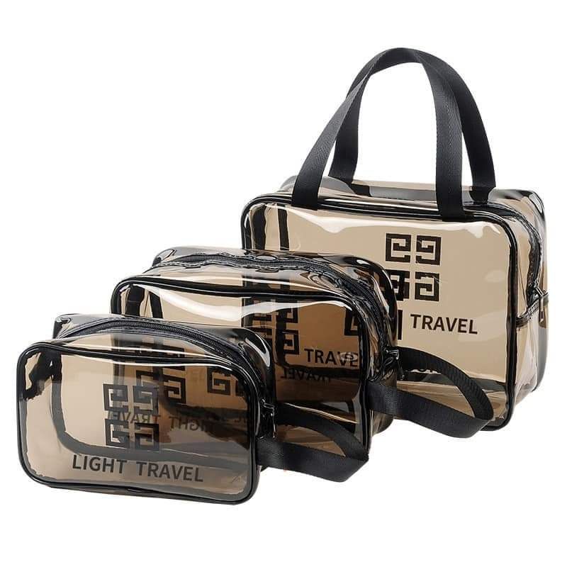 Set 3 Túi Đựng Đồ Trong Suốt Bằng Nhựa Dẻo Đa Năng Tiện Ích Phù Hợp Đi Du Lịch Và Công Tác