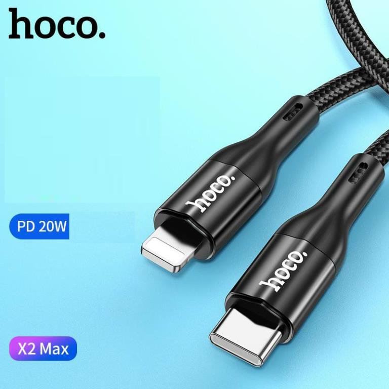 Cáp sạc nhanh type c sang LN PD 20W QC3.0 Hoco X2 max 1 mét dây dù [ Mẫu mới ]
