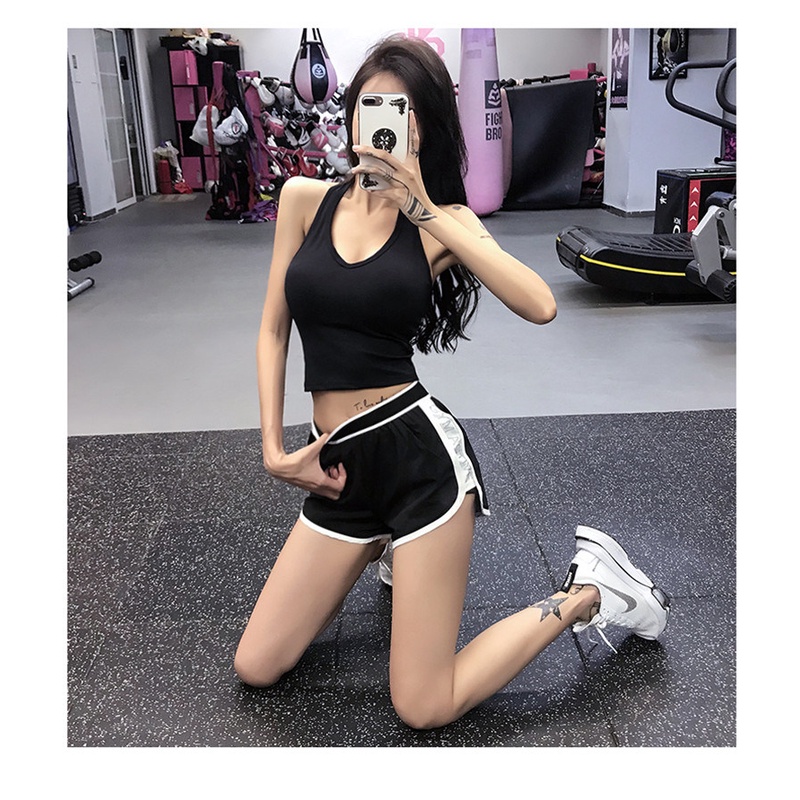 NRVP Áo Tank Top Đơn Co Giãn Phong Cách Hàn Quốc Với Đệm Lót