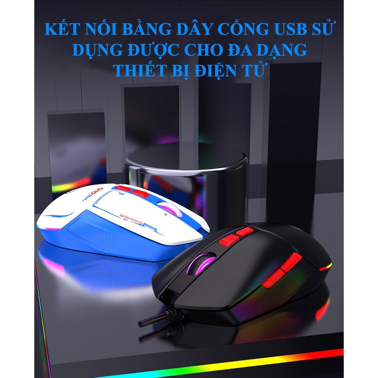 Chuột có dây chuyên game K-SNAKE Q10 có đèn led RGB 5 chế độ với tốc độ chuột lên đến 4000DPI - NK