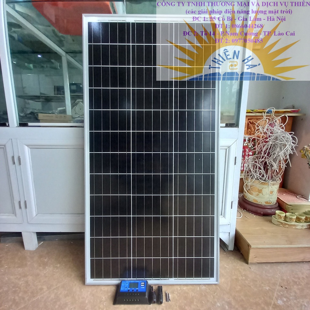 Combo Tấm pin năng lượng mặt trời mono 100W và điều khiển kiển sạc 30A
