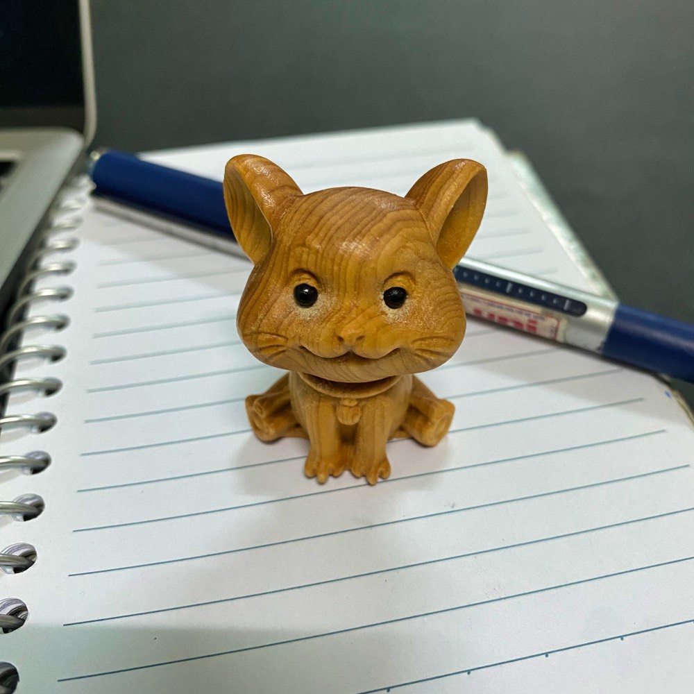 Tượng 12 con giáp gỗ tuyết tùng, quà tặng sinh nhật, văn phòng phẩm trang trí bàn làm việc.