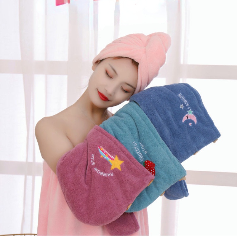 Mũ Trùm Đầu Làm Khô Tóc Bằng Sợi Micro Mềm Mại Tiện Dụng Cho Nữ