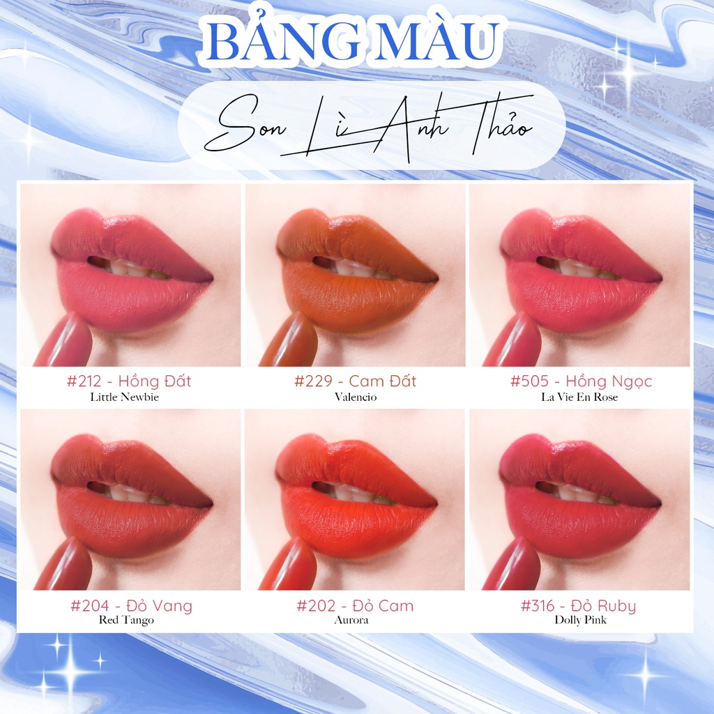 [0% Khô Môi - Hợp mọi tone da] Son Lì Anh Thảo Không Chì, Thiên Nhiên GUO 5gr - GUO Lip Color Matte