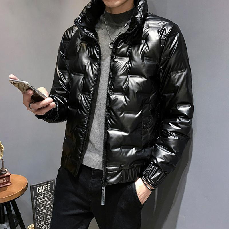 Hàng tồn kho áo phao nam Áo Khoác phao Cotton Sáng Bóng Phong Cách Hàn Quốc Thời Trang Mùa Đông Size Lớn