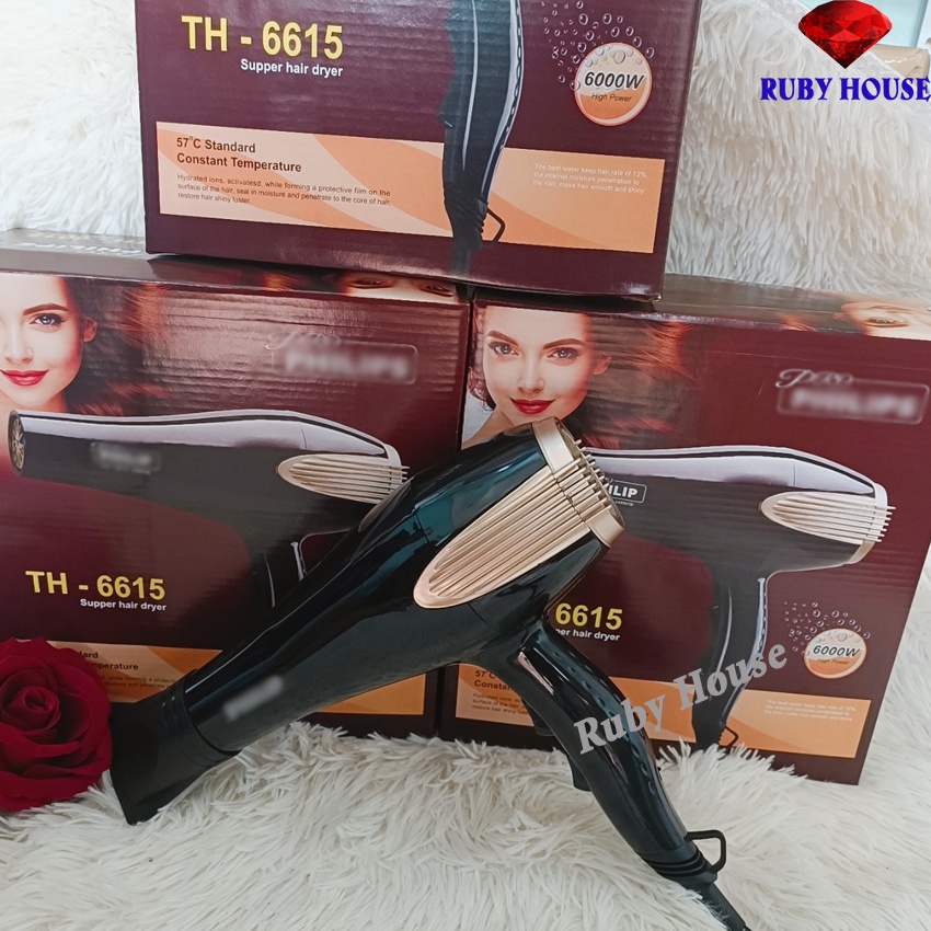 Máy sấy tóc PL công suất lớn 6000W, máy sấy tóc chuyên nghiệp sấy nhanh, sấy khoẻ - Tặng đầu sấy cụp